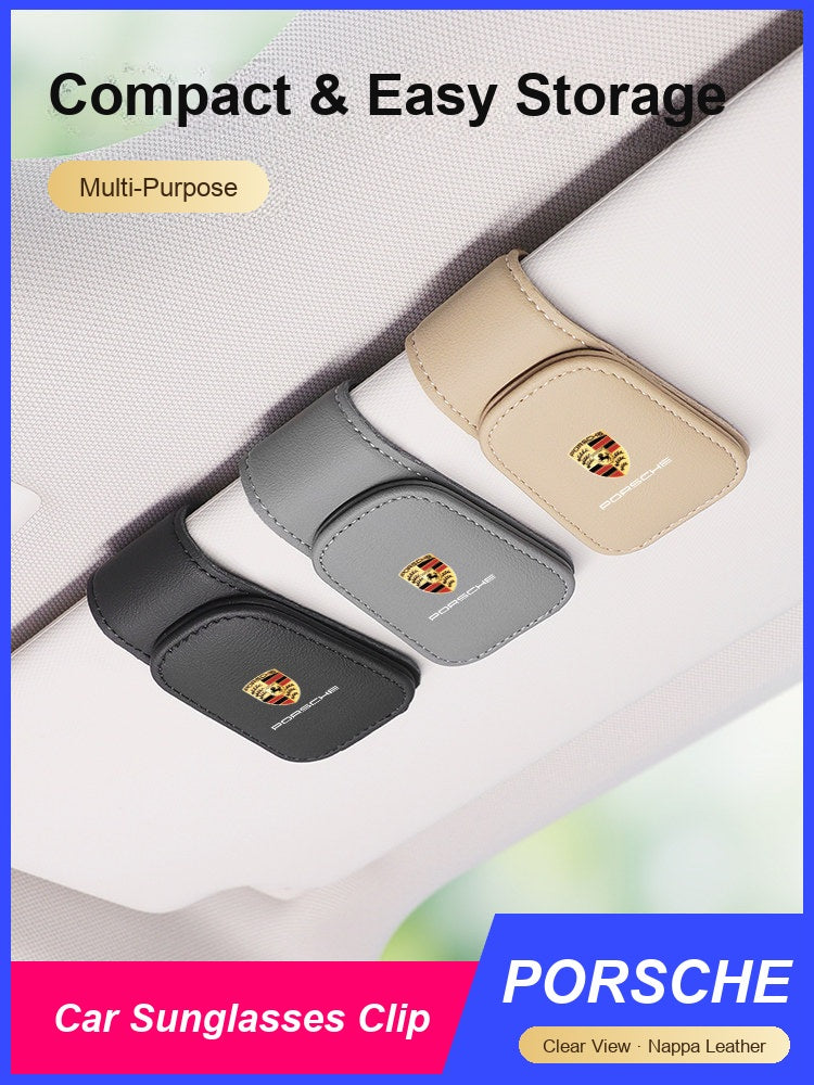 Porsche car sun visor glasses clip - compact storage