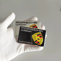 Porsche Germany Limited Edition Crest Badge – Brushed Metal Emblem Plate