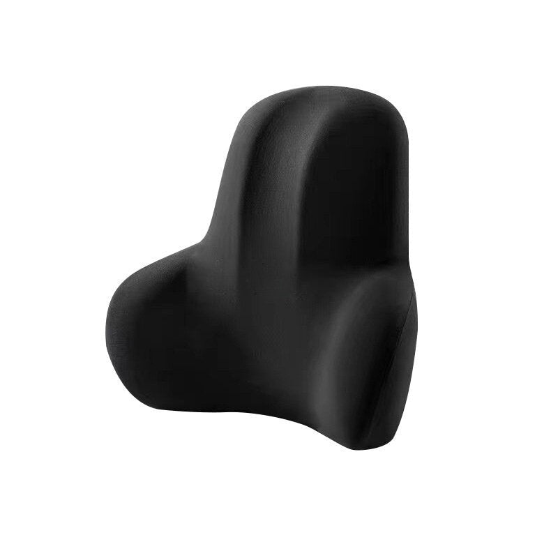 Black lumbar support cushion front view
