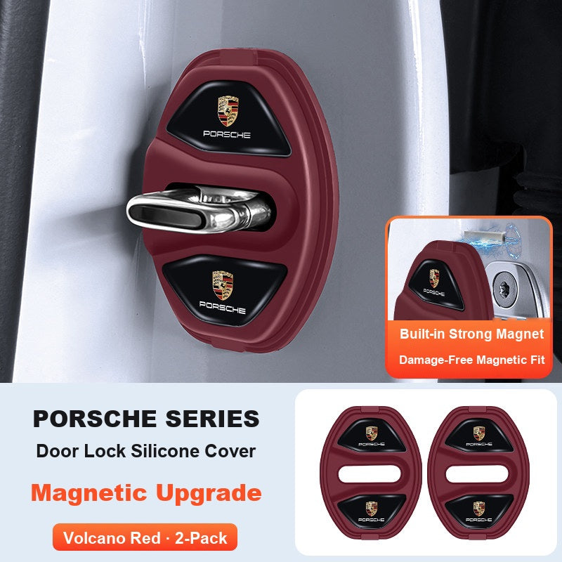 Porsche magnetic door lock cover Volcano Red 2-Pack