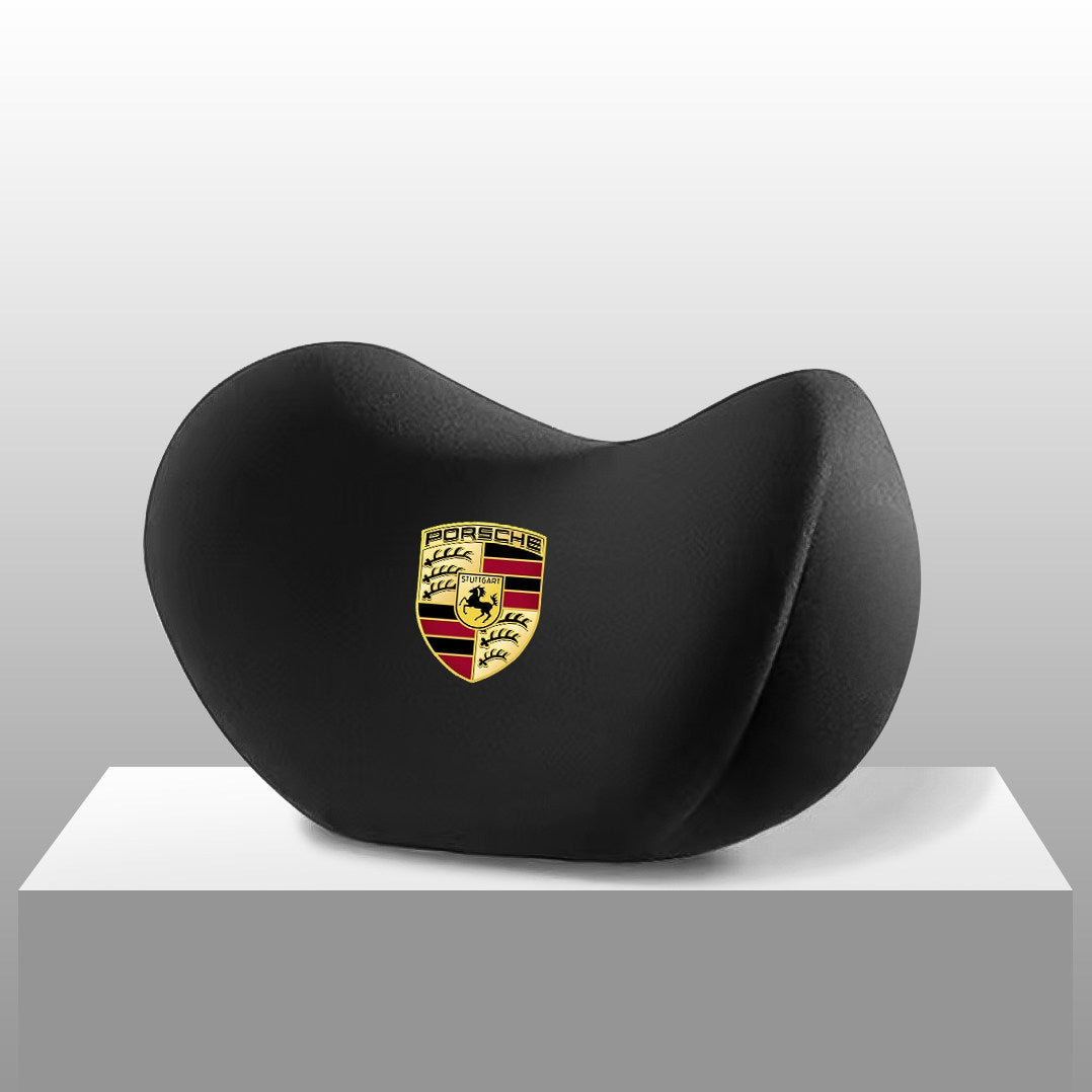 Porsche headrest neck pillow in black