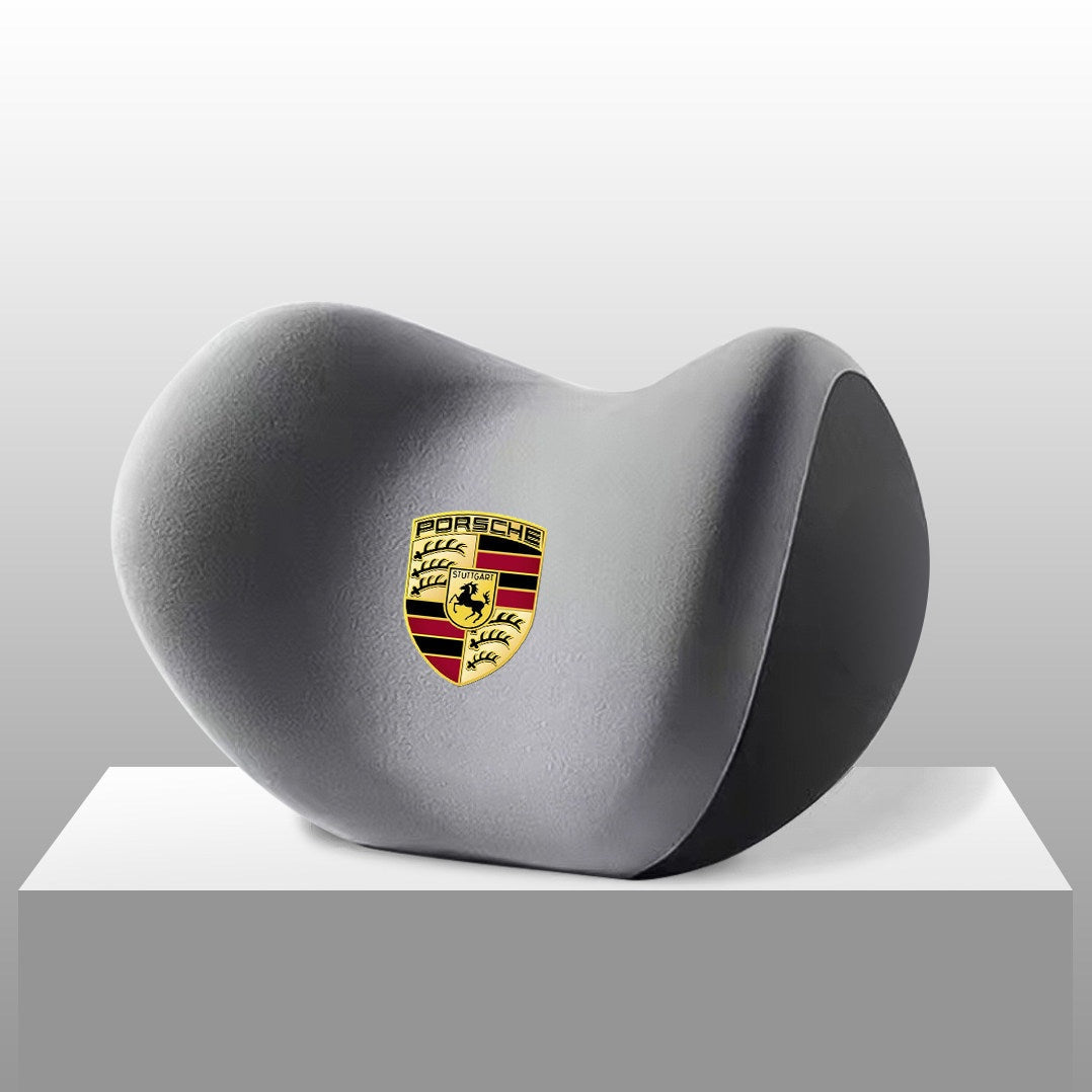 Porsche headrest neck pillow in gray