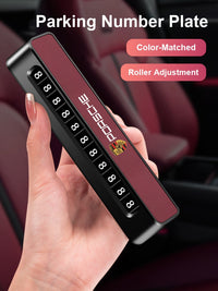 Porsche Signature Parking Number Plate – Leather-Grain Dual Number Edition