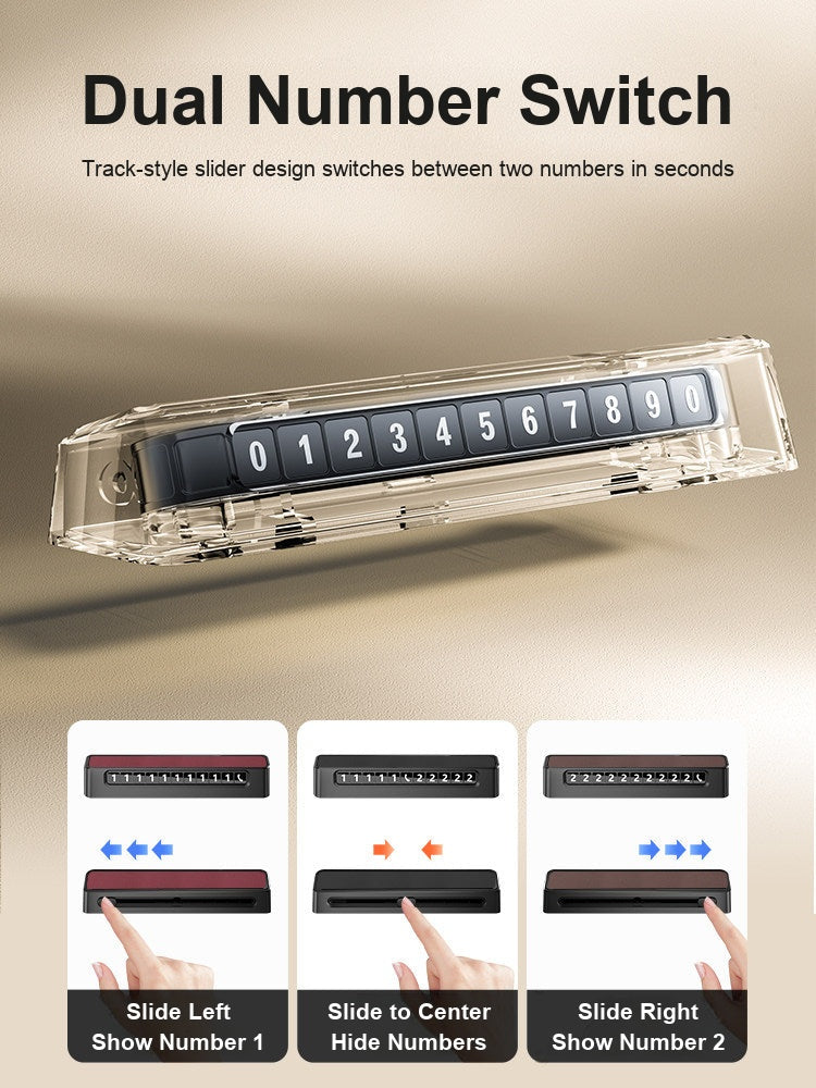 Dual number switch slider mechanism of the parking number plate