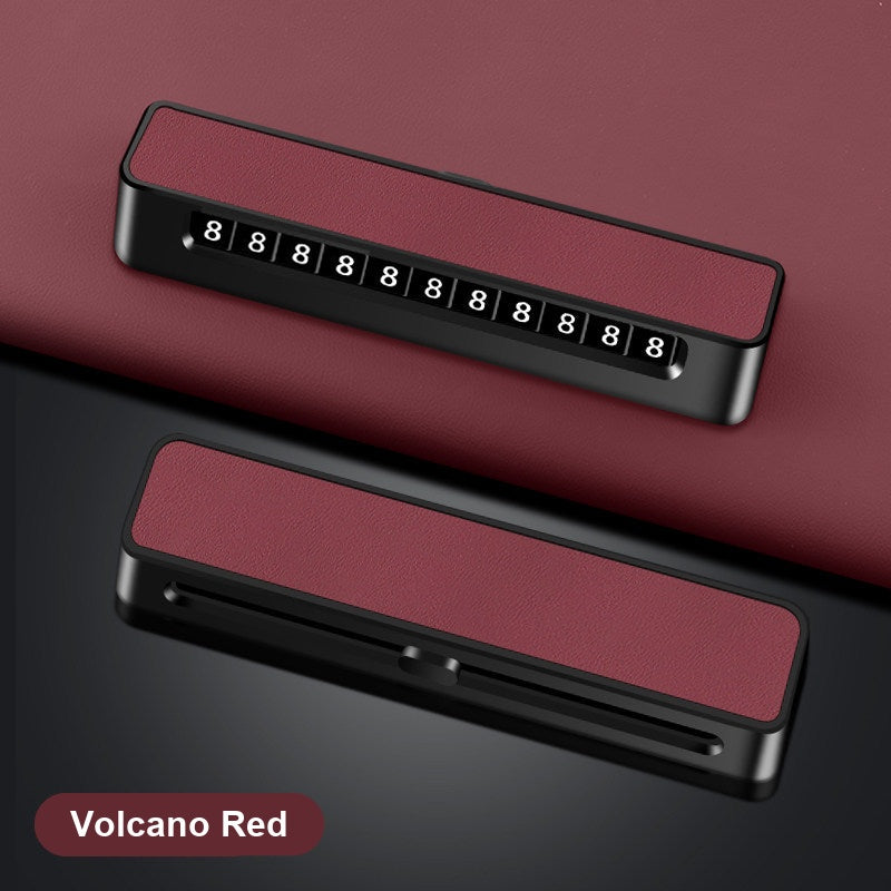 Parking number plate without logo, Volcano Red