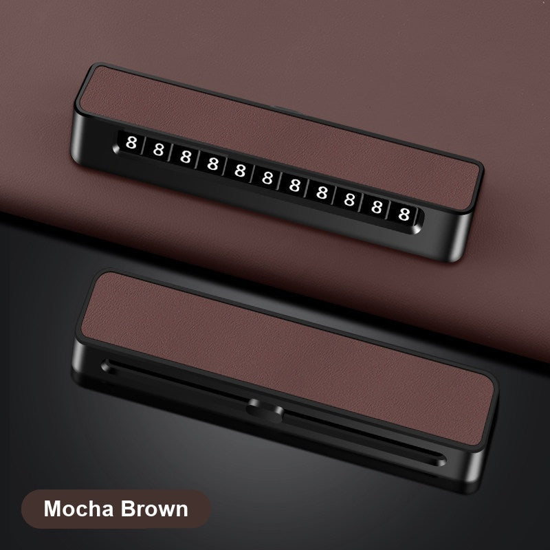 Parking number plate without logo, Mocha Brown