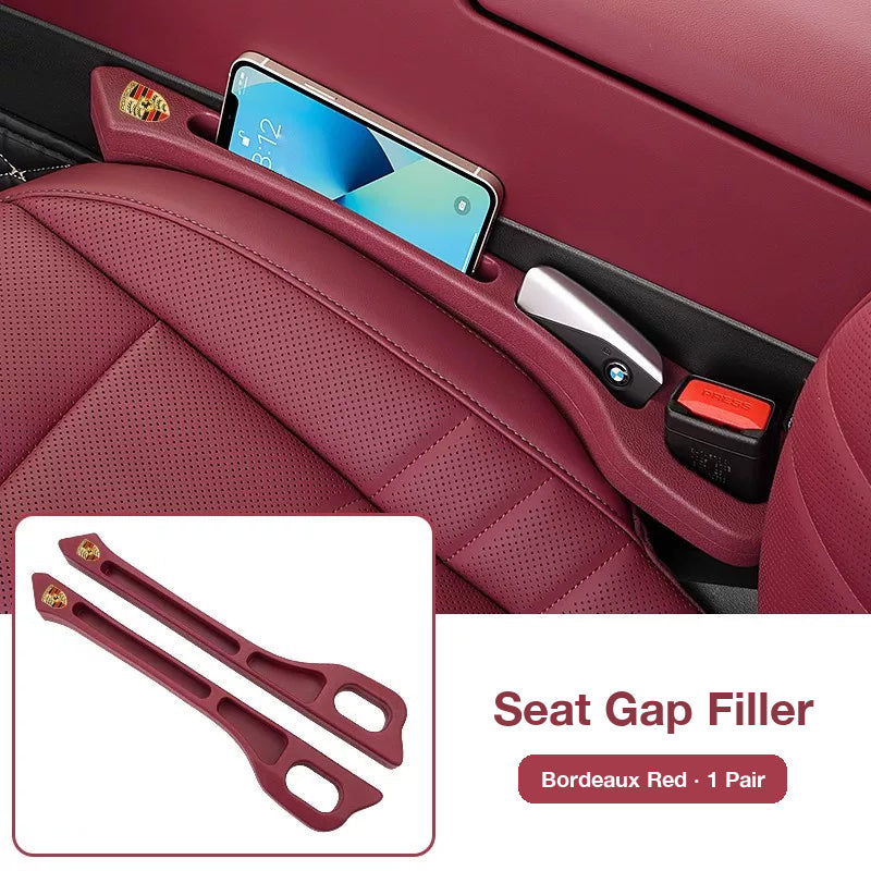 Porsche seat gap filler in Bordeaux Red, pair for driver and passenger seats
