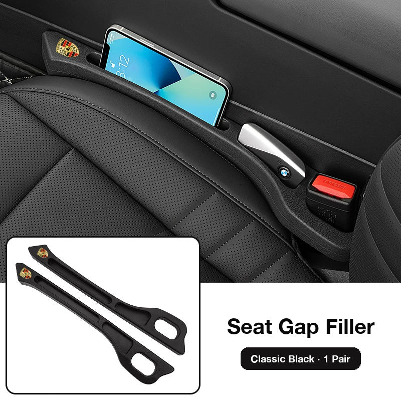 Porsche seat gap filler in Classic Black, pair for driver and passenger seats