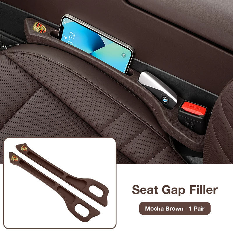 Porsche seat gap filler in Mocha Brown, pair for driver and passenger seats