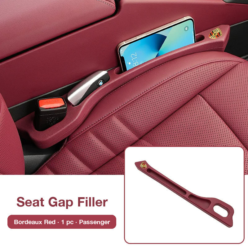 Porsche seat gap filler in Bordeaux Red, single piece for the passenger side