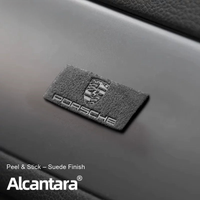 Porsche Signature Crest Interior Badge – Alcantara Suede Peel-and-Stick Emblem