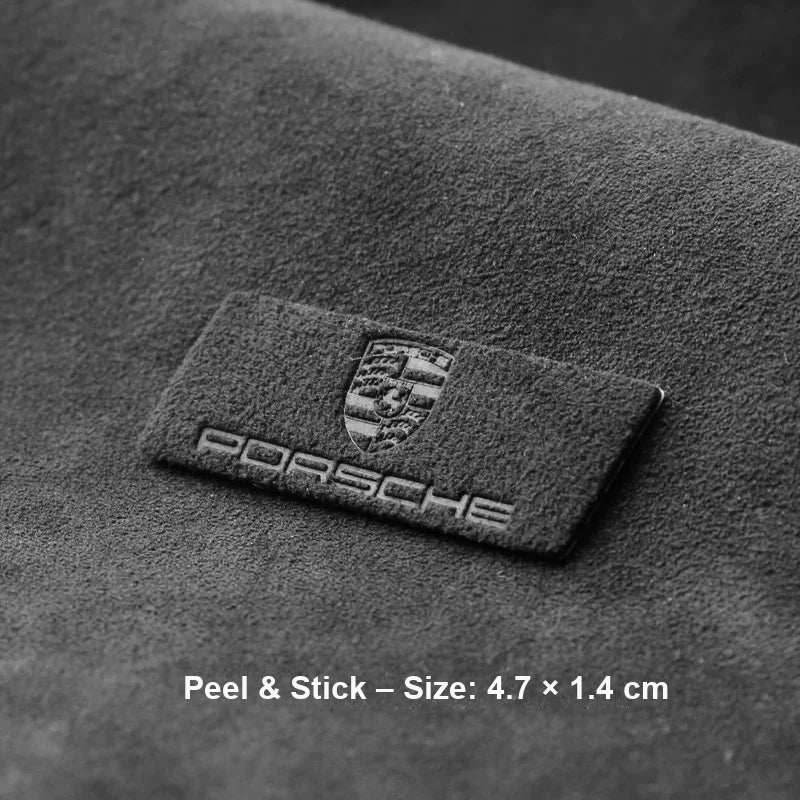 Porsche suede interior badge size 4.7 x 1.4 cm