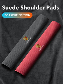 Almohadillas de hombro de ante para cinturón Porsche Signature – Comodidad transpirable con escudo a color