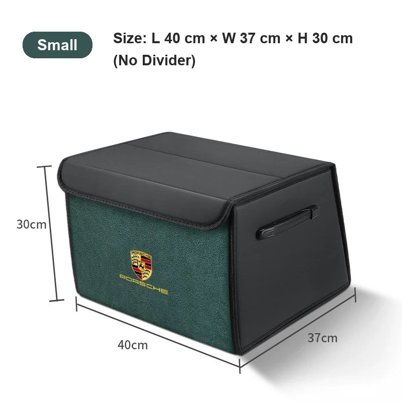 Porsche suede-finish trunk organizer, Small (40 cm), Green