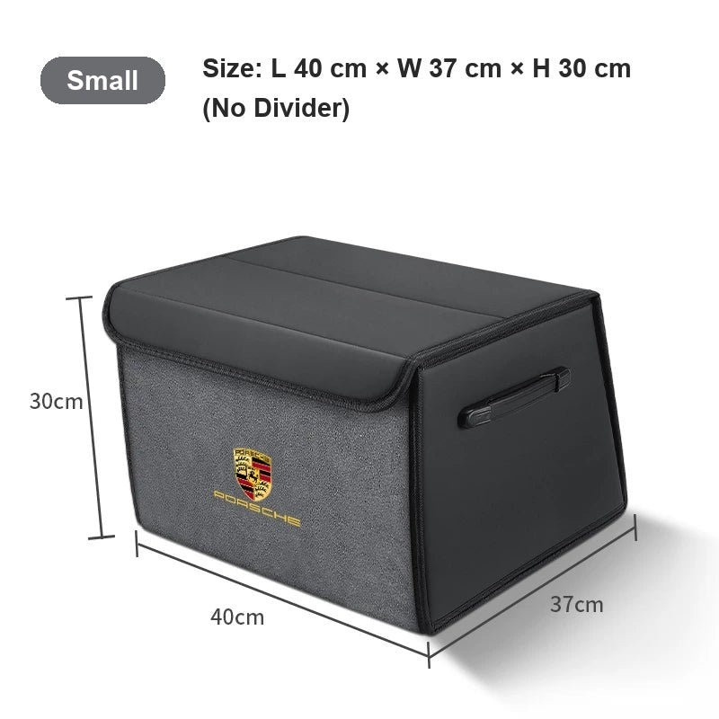 Porsche suede-finish trunk organizer, Small (40 cm), Gray