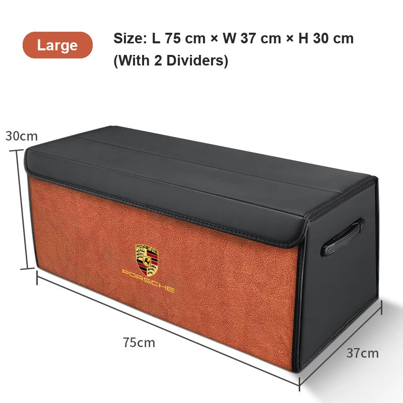 Porsche suede-finish trunk organizer, Large (75 cm), Orange