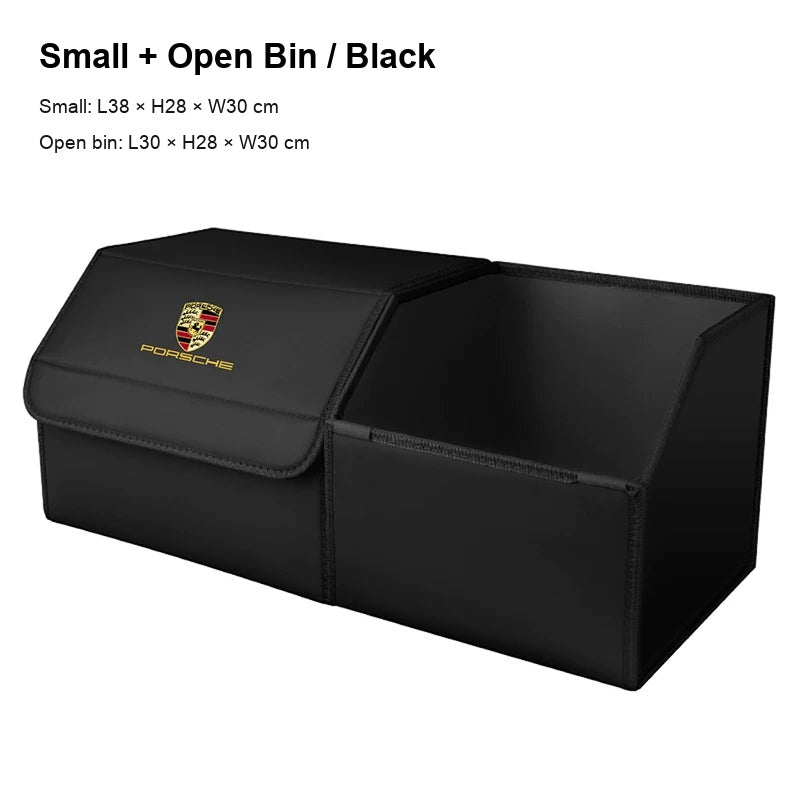 Porsche trunk storage box Small with open bin Black