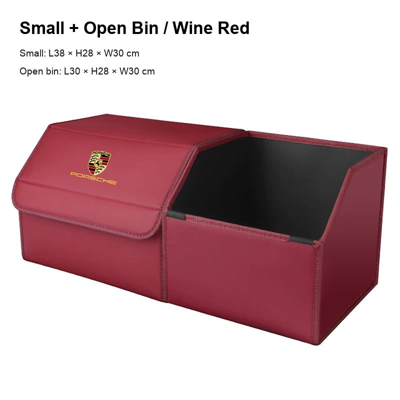 Porsche trunk storage box Small with open bin Wine Red