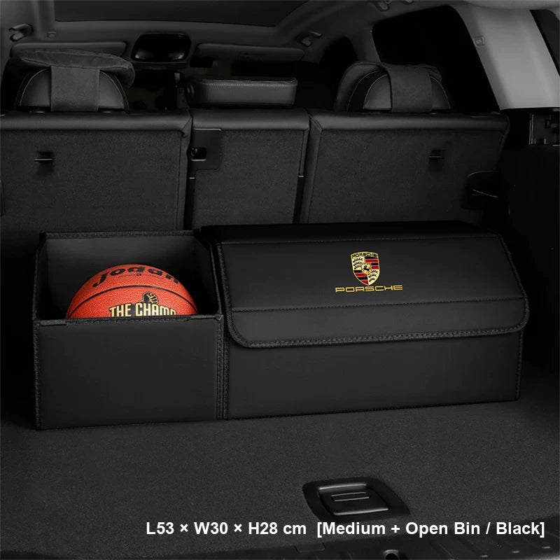 Porsche trunk storage box Medium with open bin Black