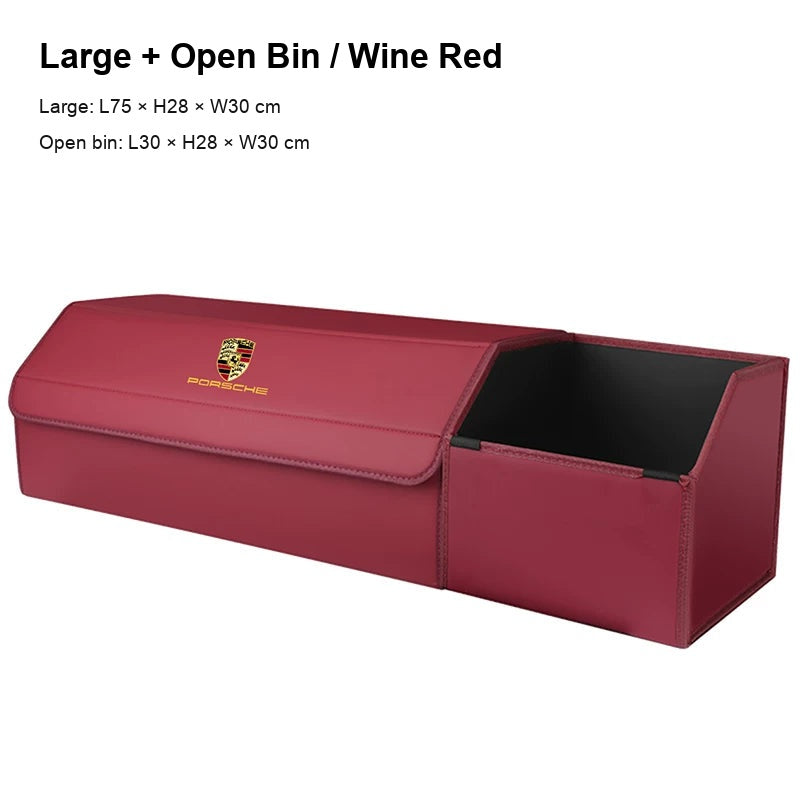 Porsche trunk storage box Large with open bin Wine Red
