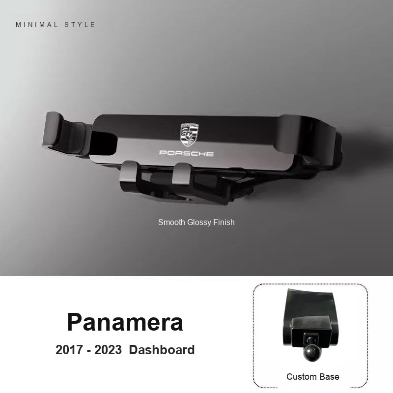 Porsche phone holder with custom base for Panamera 2017-2023
