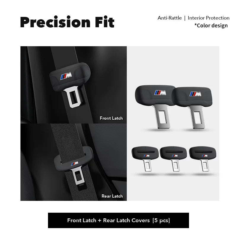 BMW M seat belt buckle covers – Front & Rear Latch Covers (5 pcs) – Black