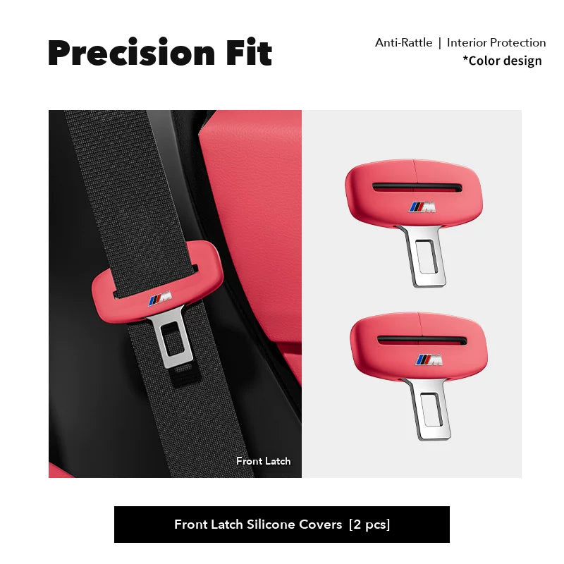 BMW M seat belt buckle covers – Front Latch Covers (2 pcs) – Crimson Red