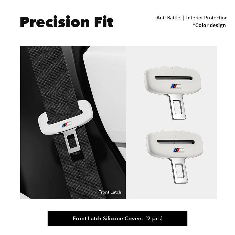 BMW M seat belt buckle covers – Front Latch Covers (2 pcs) – Cream White