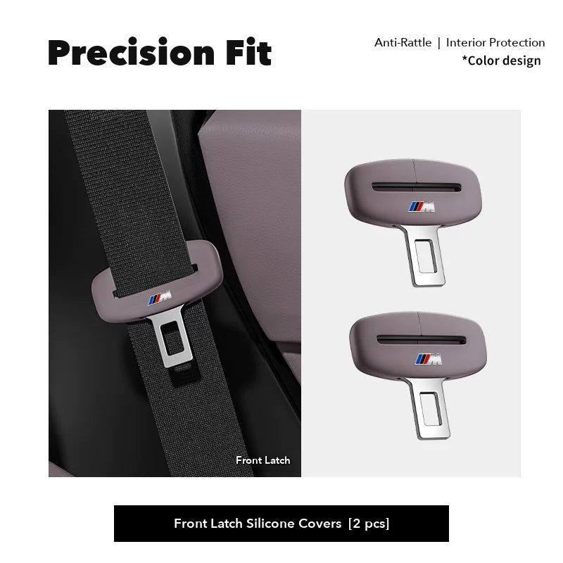 BMW M seat belt buckle covers – Front Latch Covers (2 pcs) – Mocha Brown