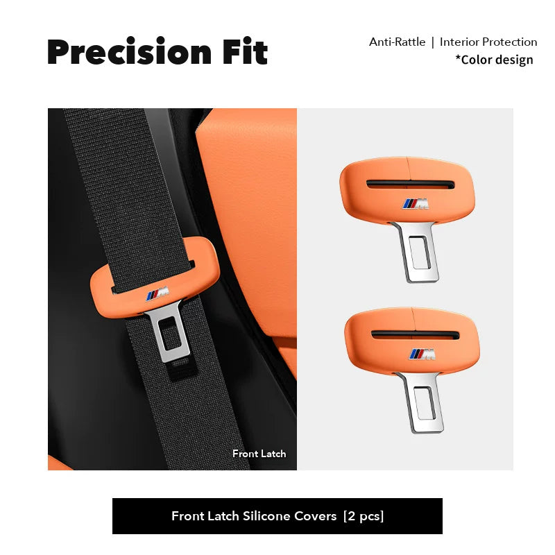 BMW M seat belt buckle covers – Front Latch Covers (2 pcs) – Orange