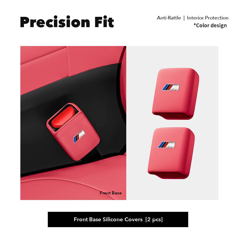 BMW M seat belt buckle covers – Front Base Covers (2 pcs) – Crimson Red