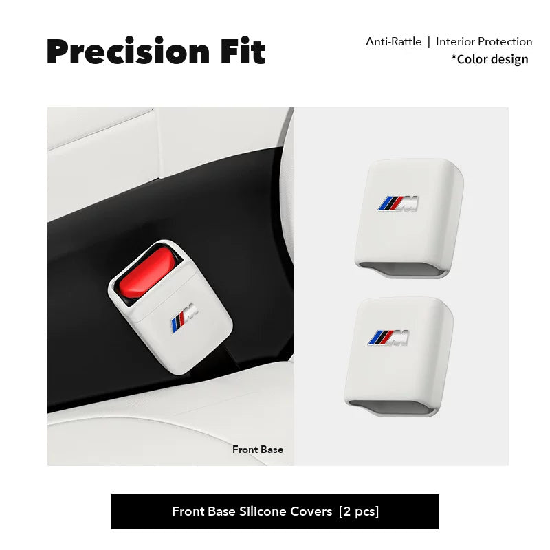 BMW M seat belt buckle covers – Front Base Covers (2 pcs) – Cream White