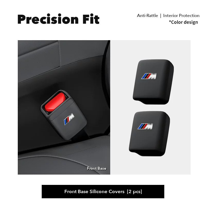 BMW M seat belt buckle covers – Front Base Covers (2 pcs) – Black