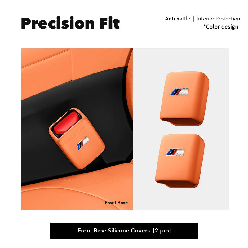 BMW M seat belt buckle covers – Front Base Covers (2 pcs) – Orange