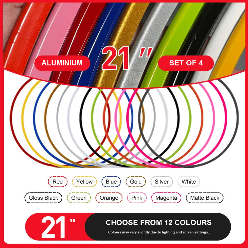 21 inch aluminium rim protector – set of 4 for one car, 12 colours