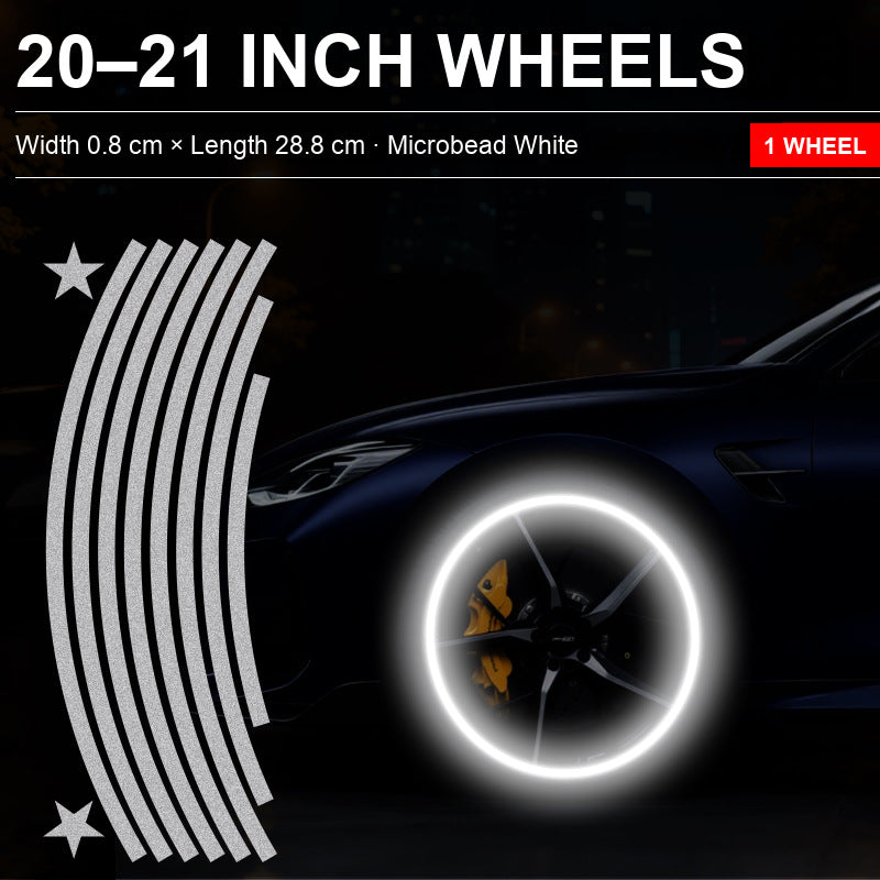 Reflective rim stripes White for 20-21 inch wheels, 1 wheel