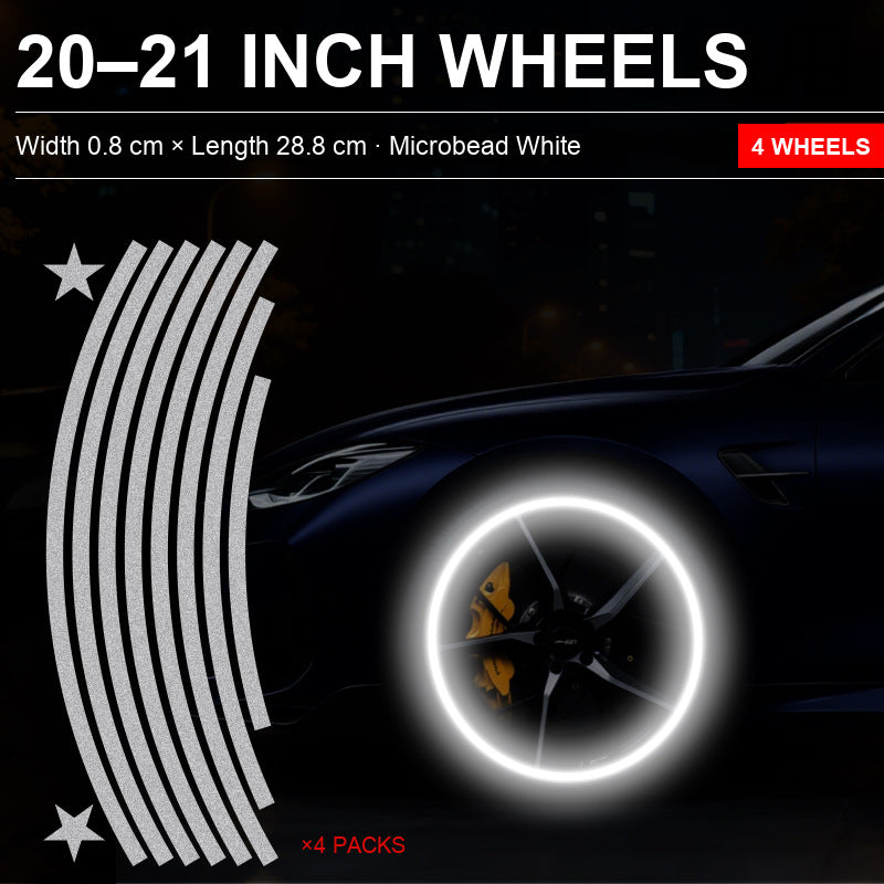 Reflective rim stripes White for 20-21 inch wheels, set of 4 wheels