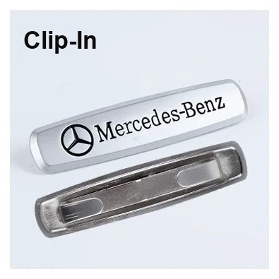 Mercedes-Benz seat emblem – Clip-In version, brushed metal badge