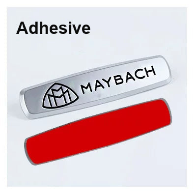 Maybach seat emblem – Adhesive version, brushed metal badge
