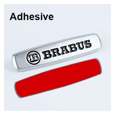 Brabus seat emblem – Adhesive version, brushed metal badge