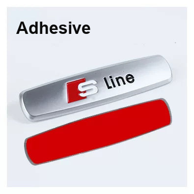 Audi S line seat emblem – Adhesive version, brushed metal badge