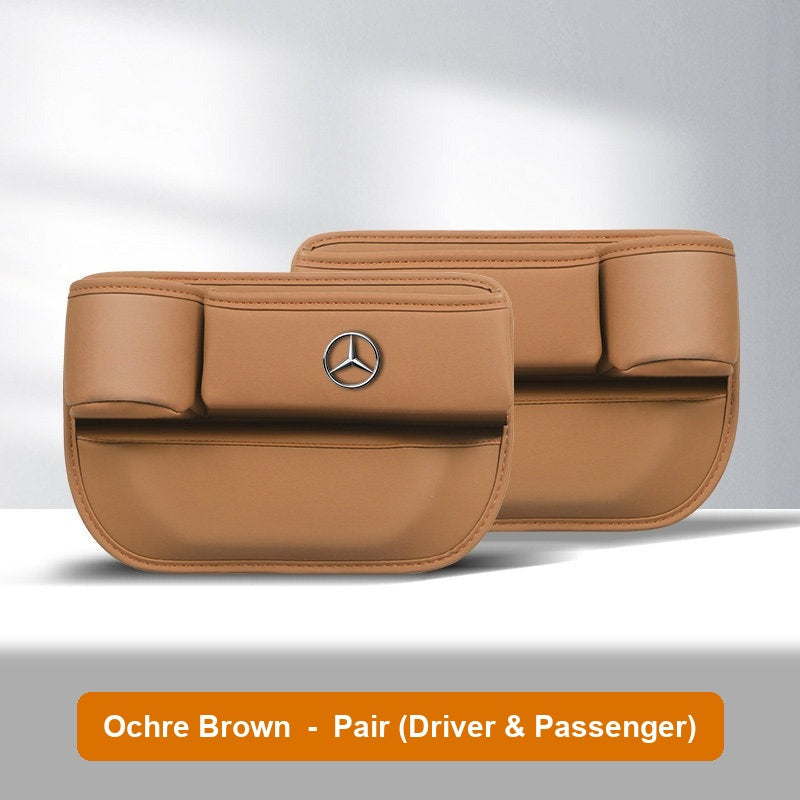 Mercedes-Benz seat gap storage box - Ochre Brown pair, driver and passenger