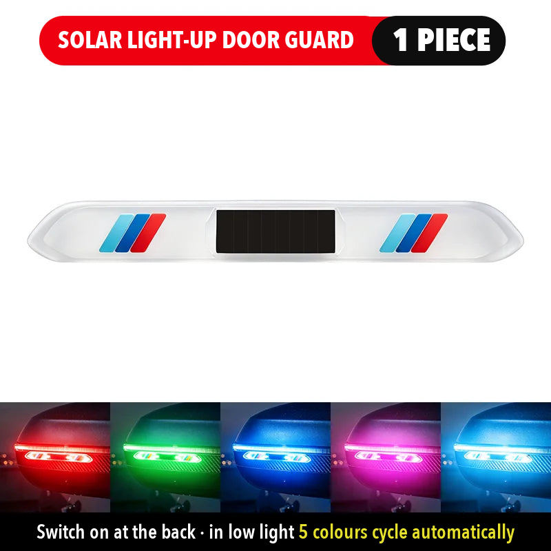 Single solar light-up door guard strip with M tricolour stripes