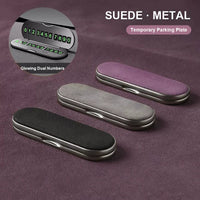 Signature Suede Parking Number Plate – Glowing Dual Numbers with Flip-to-Hide Alloy Case