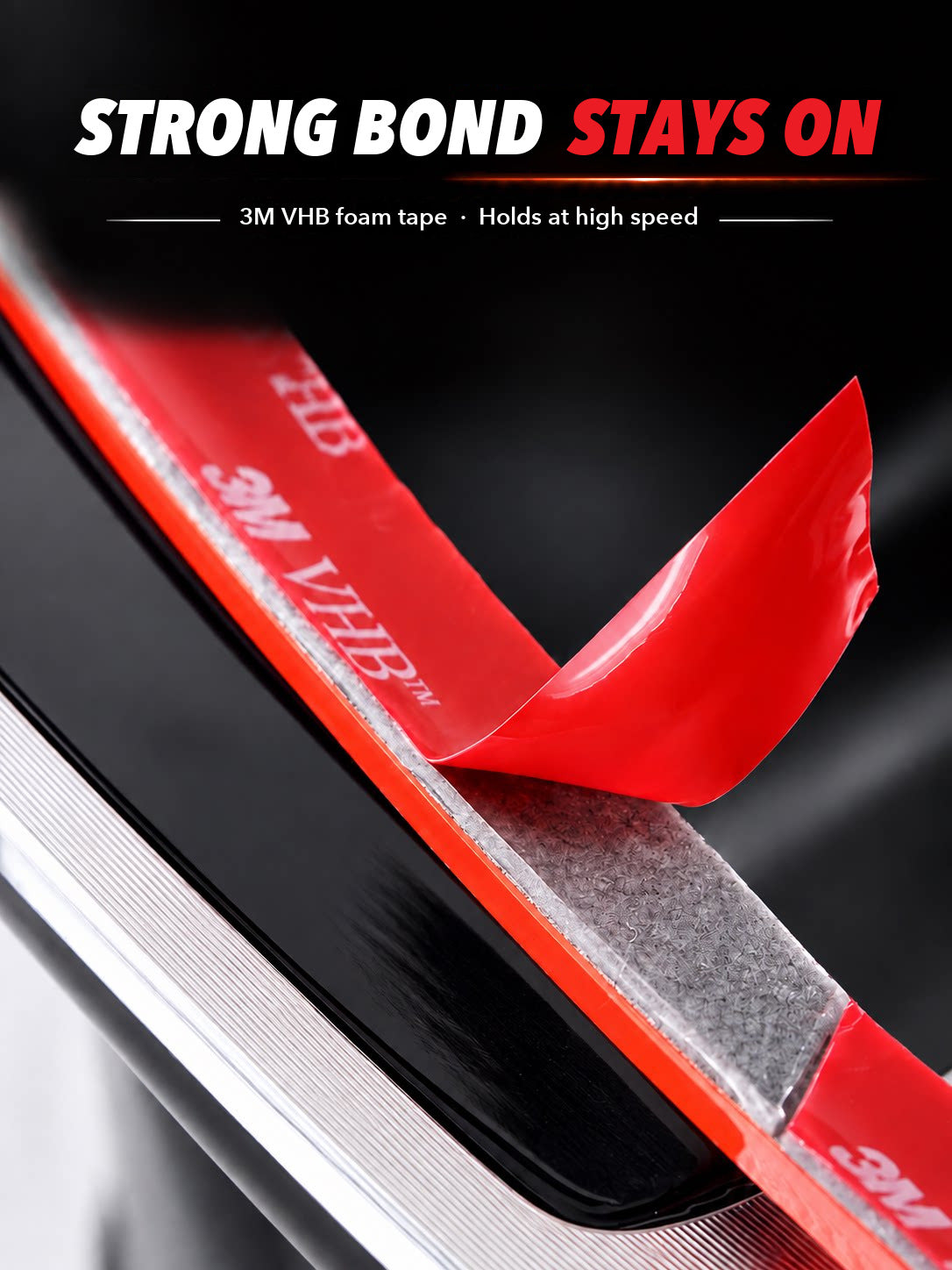 3M VHB foam tape backing for a strong, lasting bond